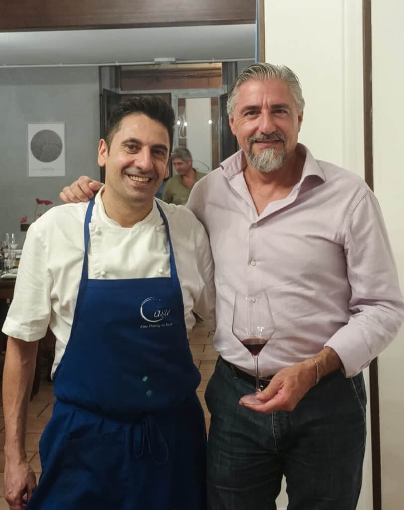 Chef Mario Casu il Direttore di Sicilia da Gustare Antonio Iacona