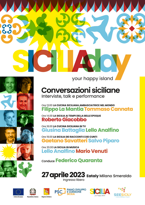Locandina Sicily Fest a Milano, una giornata di confronto degli artisti della Sicilia